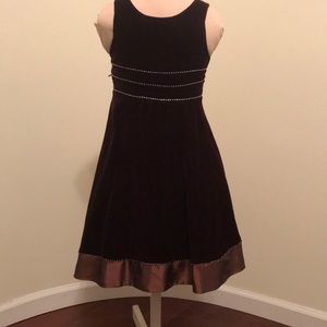 Chocolate brown velvet children’s dress